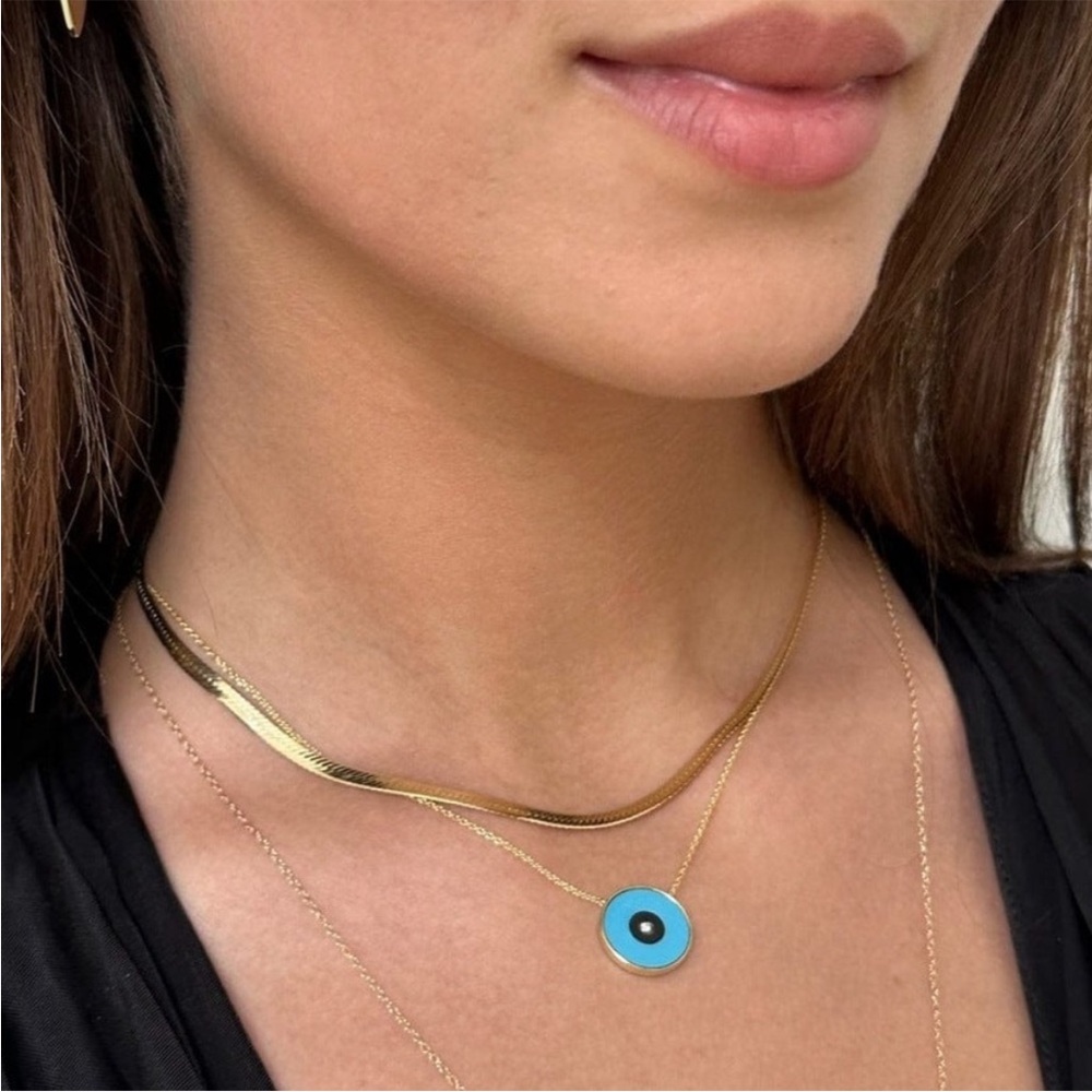 Jennifer Zuener Flat Karli Necklace Gold Plated Silver Designer Revolve Boho New - Picture 2 of 4
